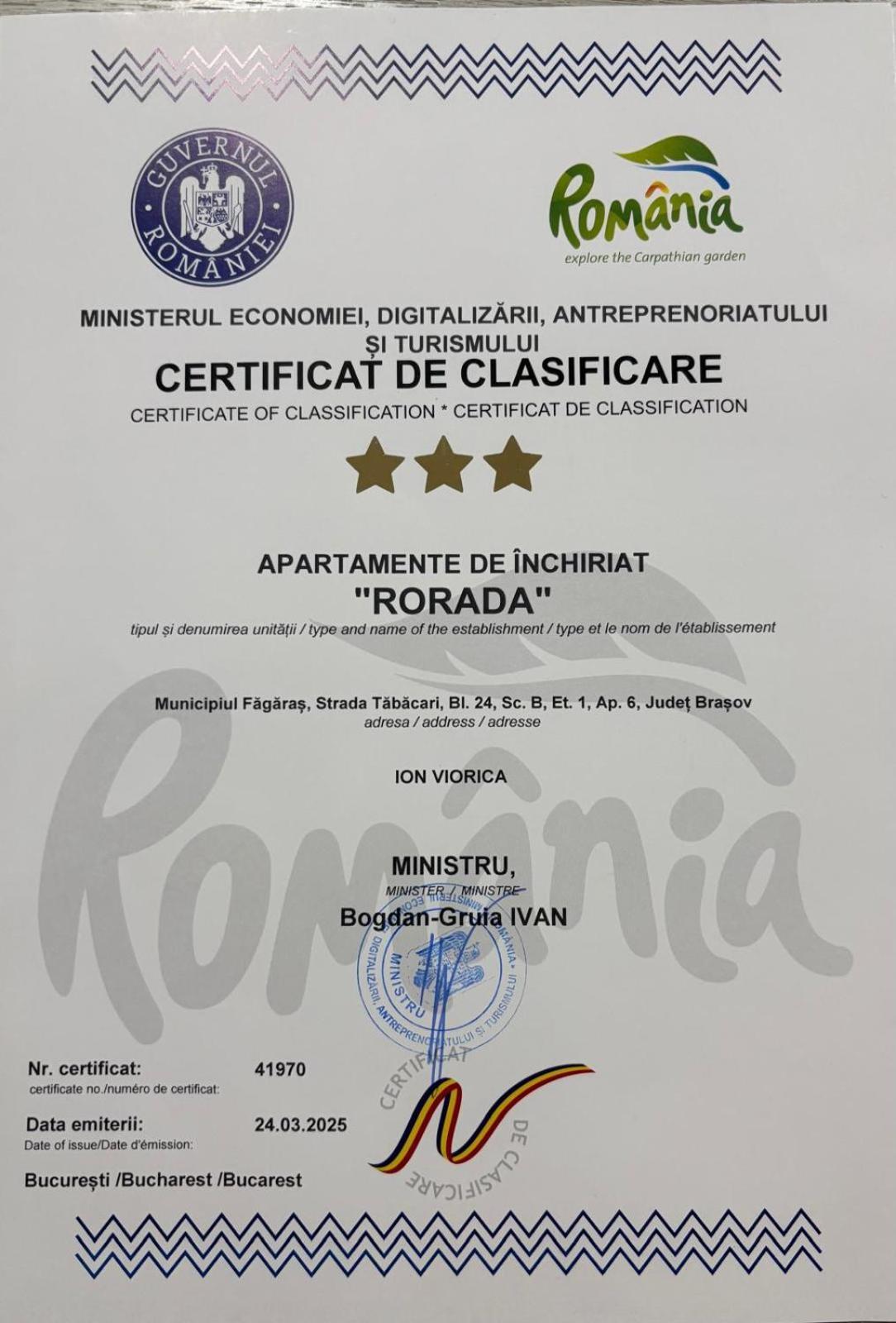 Rorada Apartament Făgăraş Eksteriør bilde